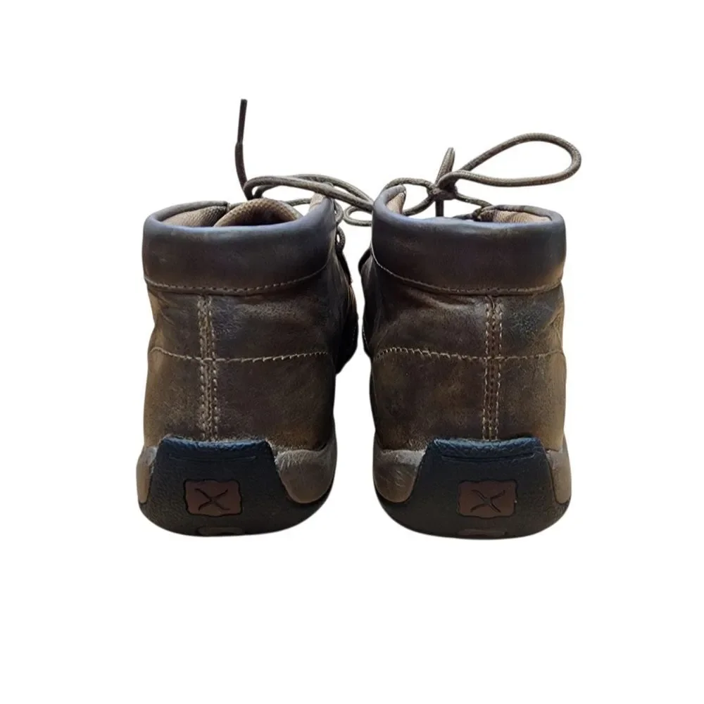 Twisted X Boots Mens 7.5 Chukka Driving Brown Leather Lace Up